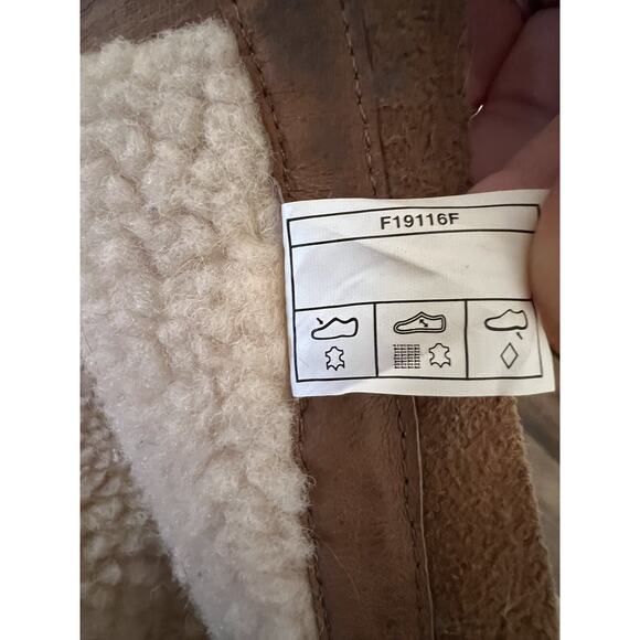 UGG Keppler Chestnut Brown Suede Moto Boots Sheep Wool Lined Heeled Sz 10 Boho - Picture 11 of 14